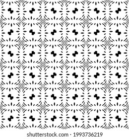 fondo de patrón sin costuras floral.Ornamento geométrico para fondos de paredes y fondos. Patrón blanco y negro. 