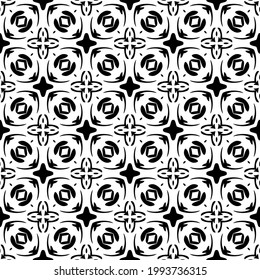 floral seamless pattern background.Geometric ornament for wallpapers and backgrounds. Black and white pattern. 