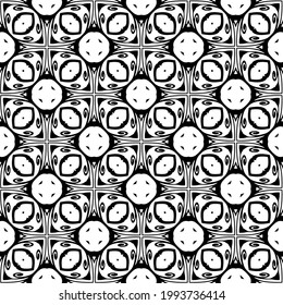 floral seamless pattern background.Geometric ornament for wallpapers and backgrounds. Black and white pattern. 