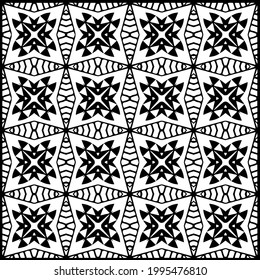 floral seamless pattern background.Geometric ornament for wallpapers and backgrounds. Black and white pattern. 