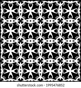 floral seamless pattern background.Geometric ornament for wallpapers and backgrounds. Black and white pattern. 