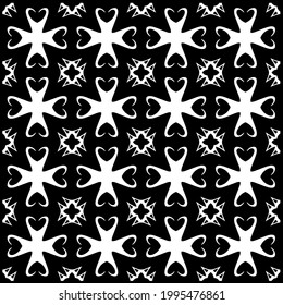 floral seamless pattern background.Geometric ornament for wallpapers and backgrounds. Black and white pattern. 