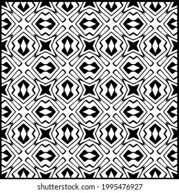 floral seamless pattern background.Geometric ornament for wallpapers and backgrounds. Black and white pattern. 
