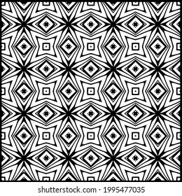 fondo de patrón sin costuras floral.Ornamento geométrico para fondos de paredes y fondos. Patrón blanco y negro. 