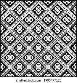 floral seamless pattern background.Geometric ornament for wallpapers and backgrounds. Black and white pattern. 