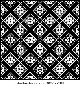 floral seamless pattern background.Geometric ornament for wallpapers and backgrounds. Black and white pattern. 