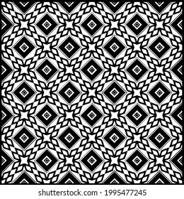 floral seamless pattern background.Geometric ornament for wallpapers and backgrounds. Black and white pattern. 