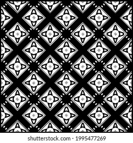 floral seamless pattern background.Geometric ornament for wallpapers and backgrounds. Black and white pattern. 