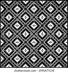 floral seamless pattern background.Geometric ornament for wallpapers and backgrounds. Black and white pattern. 