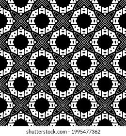 fondo de patrón sin costuras floral.Ornamento geométrico para fondos de paredes y fondos. Patrón blanco y negro. 