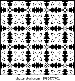 floral seamless pattern background.Geometric ornament for wallpapers and backgrounds. Black and white pattern. 