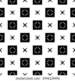 Blumenmuster nahtloser Hintergrund.Geometrisches Ornament für Bildschirmhintergründe und Hintergründe. Schwarz-Weiß-Muster. 