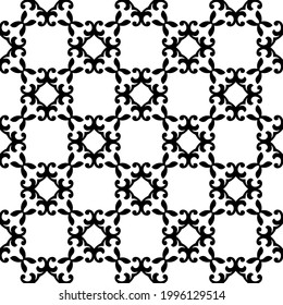 floral seamless pattern background.Geometric ornament for wallpapers and backgrounds. Black and white pattern. 