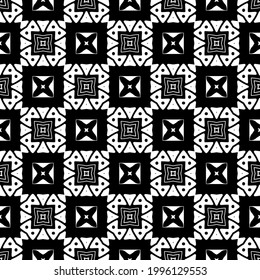 floral seamless pattern background.Geometric ornament for wallpapers and backgrounds. Black and white pattern. 