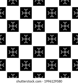 fondo de patrón sin costuras floral.Ornamento geométrico para fondos de paredes y fondos. Patrón blanco y negro. 