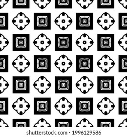 floral seamless pattern background.Geometric ornament for wallpapers and backgrounds. Black and white pattern. 
