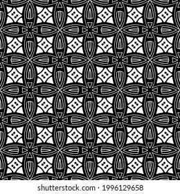 floral seamless pattern background.Geometric ornament for wallpapers and backgrounds. Black and white pattern. 
