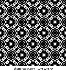 floral seamless pattern background.Geometric ornament for wallpapers and backgrounds. Black and white pattern. 