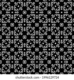fondo de patrón sin costuras floral.Ornamento geométrico para fondos de paredes y fondos. Patrón blanco y negro. 