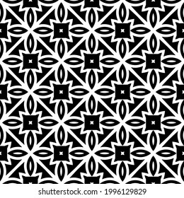 floral seamless pattern background.Geometric ornament for wallpapers and backgrounds. Black and white pattern. 