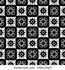 floral seamless pattern background.Geometric ornament for wallpapers and backgrounds. Black and white pattern. 