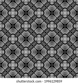 floral seamless pattern background.Geometric ornament for wallpapers and backgrounds. Black and white pattern. 