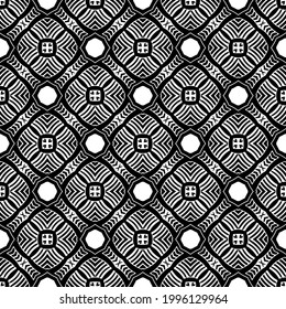 floral seamless pattern background.Geometric ornament for wallpapers and backgrounds. Black and white pattern. 