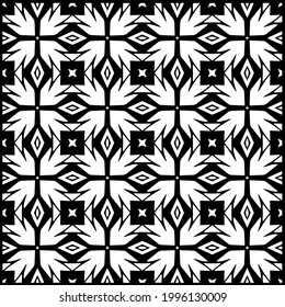 fondo de patrón sin costuras floral.Ornamento geométrico para fondos de paredes y fondos. Patrón blanco y negro. 