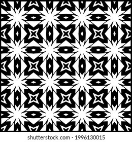 floral seamless pattern background.Geometric ornament for wallpapers and backgrounds. Black and white pattern. 