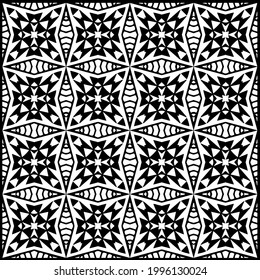 floral seamless pattern background.Geometric ornament for wallpapers and backgrounds. Black and white pattern. 