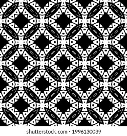 floral seamless pattern background.Geometric ornament for wallpapers and backgrounds. Black and white pattern. 