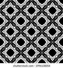 floral seamless pattern background.Geometric ornament for wallpapers and backgrounds. Black and white pattern. 