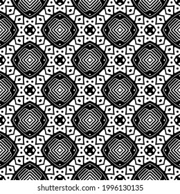 floral seamless pattern background.Geometric ornament for wallpapers and backgrounds. Black and white pattern. 