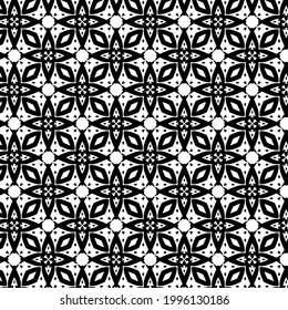 floral seamless pattern background.Geometric ornament for wallpapers and backgrounds. Black and white pattern. 