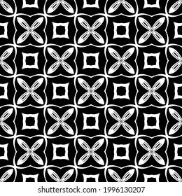 floral seamless pattern background.Geometric ornament for wallpapers and backgrounds. Black and white pattern. 