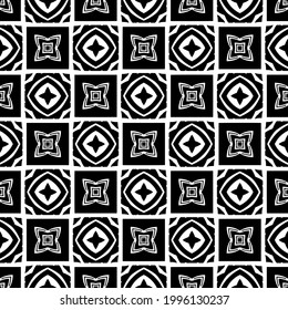 fondo de patrón sin costuras floral.Ornamento geométrico para fondos de paredes y fondos. Patrón blanco y negro. 