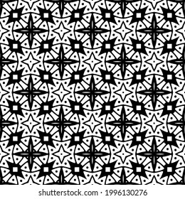 floral seamless pattern background.Geometric ornament for wallpapers and backgrounds. Black and white pattern. 