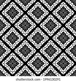 floral seamless pattern background.Geometric ornament for wallpapers and backgrounds. Black and white pattern. 