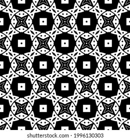 floral seamless pattern background.Geometric ornament for wallpapers and backgrounds. Black and white pattern. 