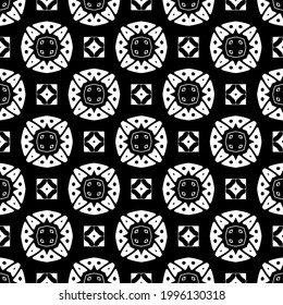 floral seamless pattern background.Geometric ornament for wallpapers and backgrounds. Black and white pattern. 
