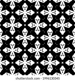 floral seamless pattern background.Geometric ornament for wallpapers and backgrounds. Black and white pattern. 