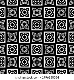 floral seamless pattern background.Geometric ornament for wallpapers and backgrounds. Black and white pattern. 