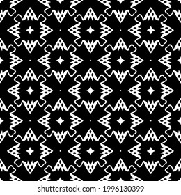 floral seamless pattern background.Geometric ornament for wallpapers and backgrounds. Black and white pattern. 