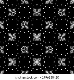fondo de patrón sin costuras floral.Ornamento geométrico para fondos de paredes y fondos. Patrón blanco y negro. 