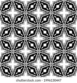 floral seamless pattern background.Geometric ornament for wallpapers and backgrounds. Black and white pattern. 