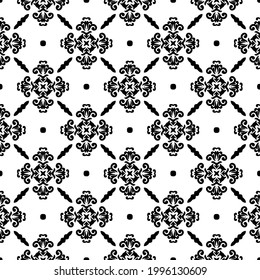 floral seamless pattern background.Geometric ornament for wallpapers and backgrounds. Black and white pattern. 