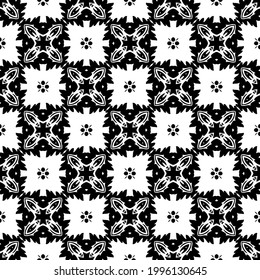floral seamless pattern background.Geometric ornament for wallpapers and backgrounds. Black and white pattern. 