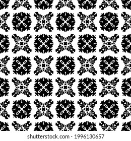 floral seamless pattern background.Geometric ornament for wallpapers and backgrounds. Black and white pattern. 