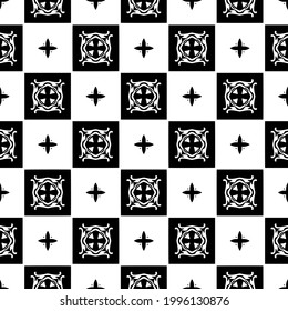 floral seamless pattern background.Geometric ornament for wallpapers and backgrounds. Black and white pattern. 