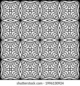 fondo de patrón sin costuras floral.Ornamento geométrico para fondos de paredes y fondos. Patrón blanco y negro. 